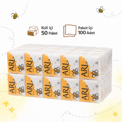 Arı Kare Servis Peçete 50 Paket x 100 Adet (Koli İçi 5000 Adet)