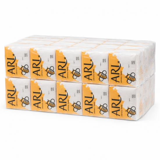 Arı Kare Servis Peçete 50 Paket x 100 Adet (Koli İçi 5000 Adet)