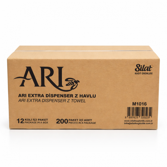 Arı Z Katlı Dispenser Havlu 12 Paket x 200 Adet (Koli İçi 2400 Adet)