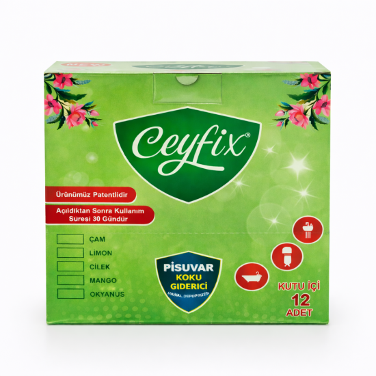 Ceyfix Pisuvar Koku Giderici Limon Kokulu 12 Adet (Kutu İçi 12 Adet)