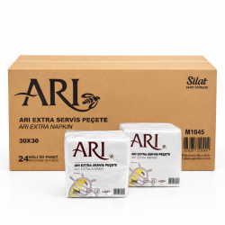 Arı Süper Kare Extra Servis Peçete 30x30 cm 24 Paket x 100 Adet (Koli İçi 2400 Adet)