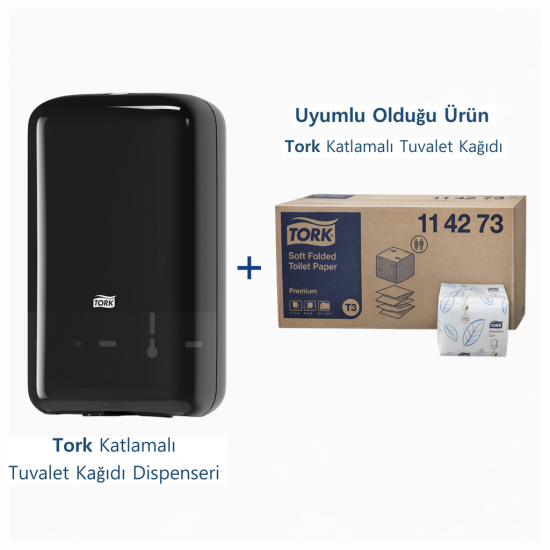 Tork Katlamalı Tuvalet Kağıdı Dispenseri Siyah - 556008