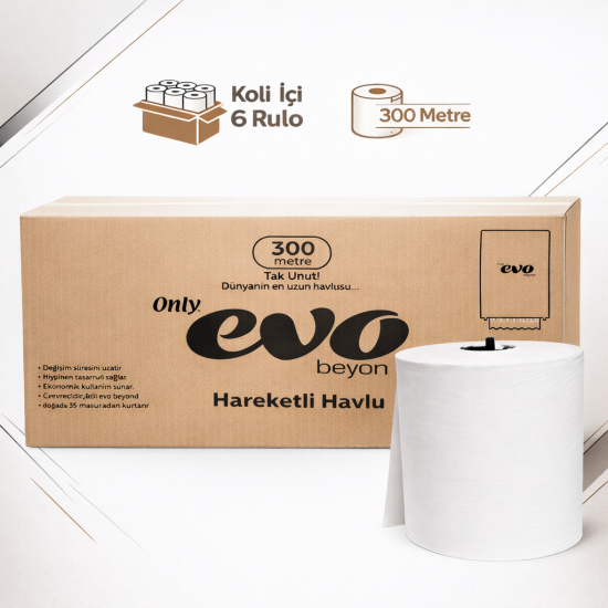 Only Evo Beyond Hareketli Havlu 300 Metre 6 Rulo Dispenser Kağıt Havlu