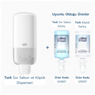 Tork Köpük  Ve Sıvı Sabun Dispenseri Beyaz 1 L Kartuş Uyumlu  561500