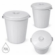 Ceymop Professional Kapaklı Çöp Kovası Herkül Boy 70 Litre Gri