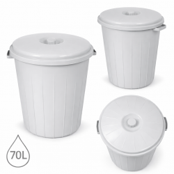 Ceymop Professional Kapaklı Çöp Kovası Herkül Boy 70 Litre Gri